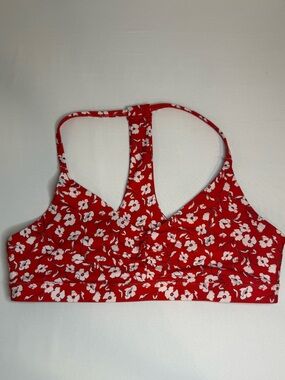 Spiritual Gangster Red Floral Racerback Sports Bra Size L